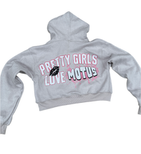 Load image into Gallery viewer, P.G.L.M Crop Top Rhinestone Hoodie
